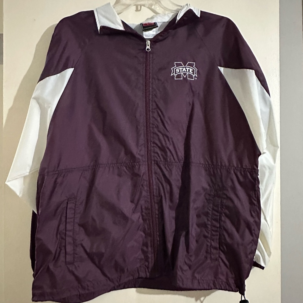 State University Maroon and White Windbreaker